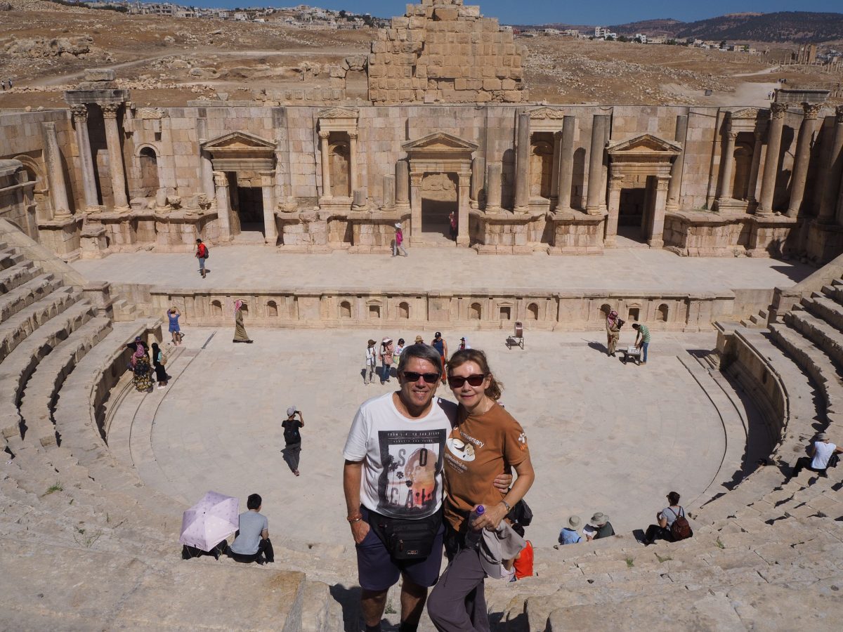 Jerash ruins in Amman, Jordan. Another beautiful place you can experience as you travel the world full time for less than $100 per day