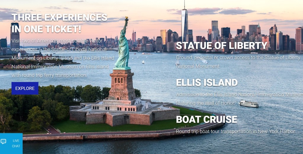 Liberty Island with Manhattan in the background. Another of our New York Travel Tips